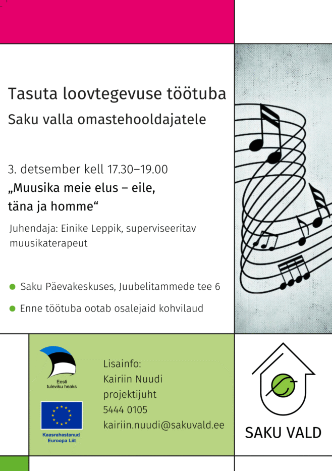 Loovtegevuse töötuba omastehooldajatele