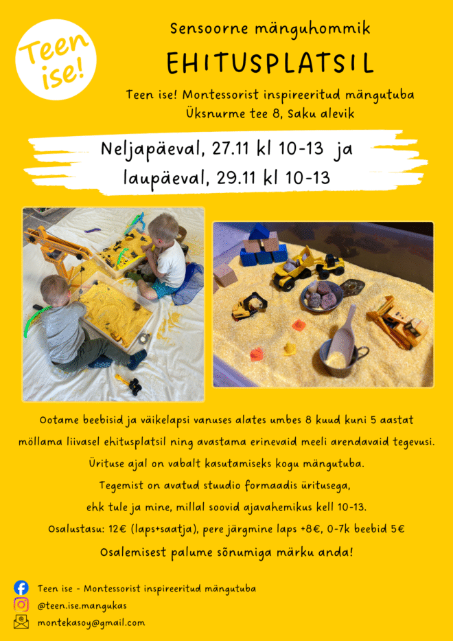 Sensoorne mänguhommik – ehitusplatsil