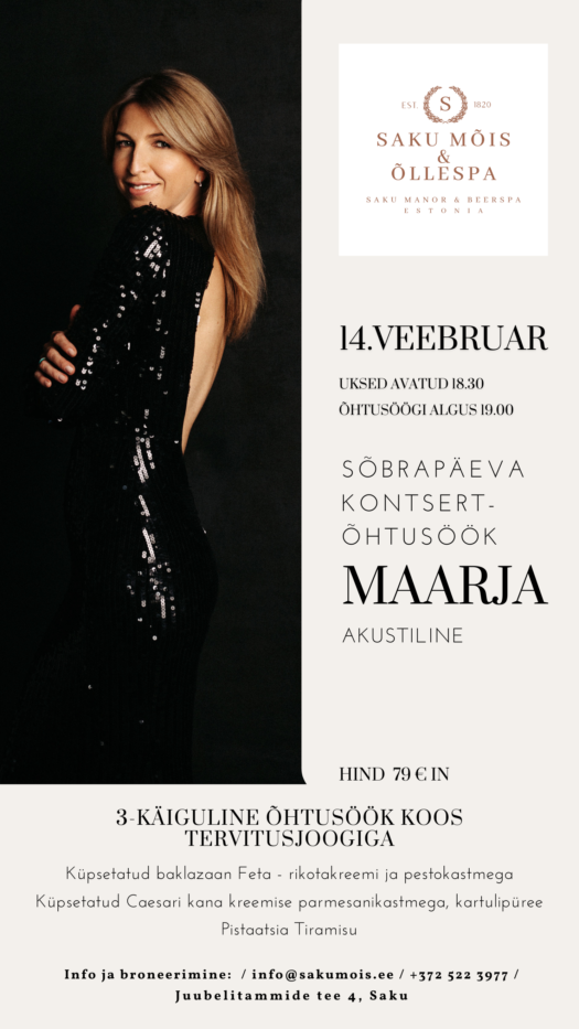 Sõbrapäeva kontsert-õhtuöök MAARJA-ga