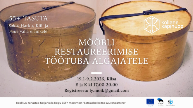 Mööbli restaureerimise TASUTA kursus 55+ elanikele