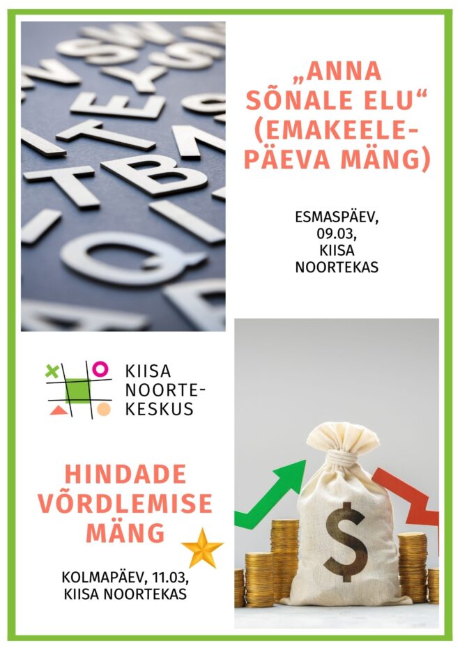 Tegevused Kiisa Noortekeskuses 09.03 ja 11.03