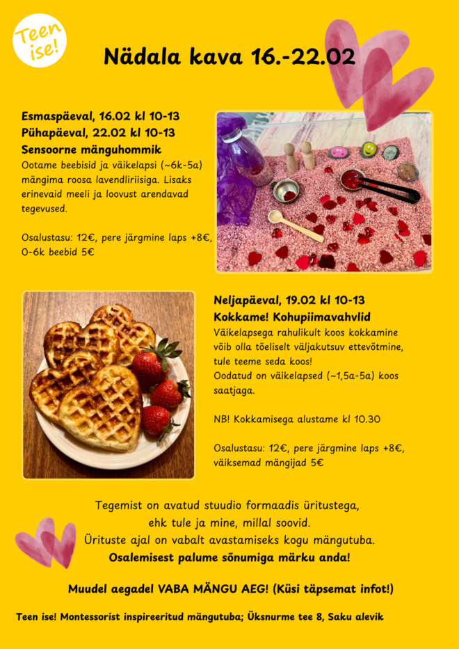 Mänguhommikud 17.-22.02.2025