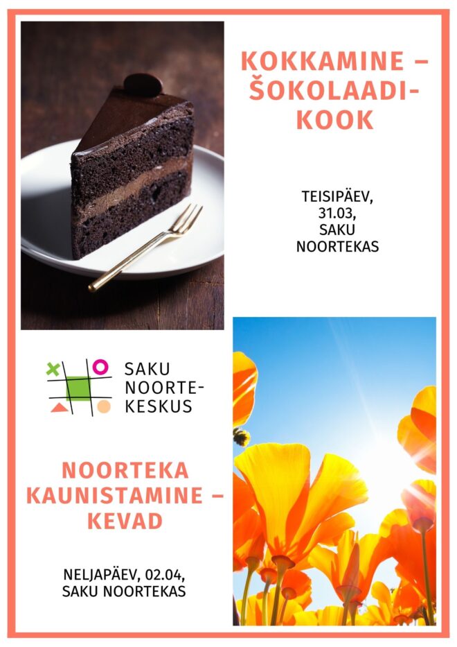 Tegevused Saku Noortekeskuses 31.03 ja 02.04