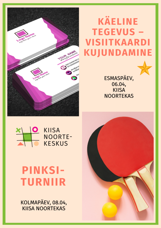 Tegevused Kiisa Noortekeskuses 06.04 ja 08.04