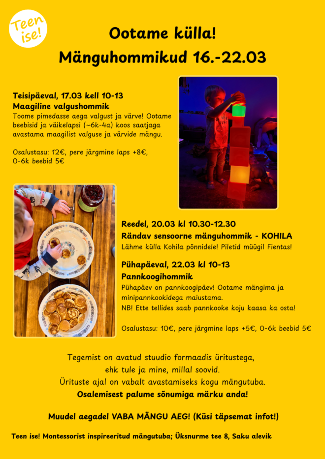 Mänguhommikud 17.-22.03.2025