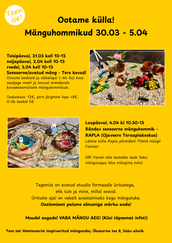 Mänguhommikud 30.03-5.04