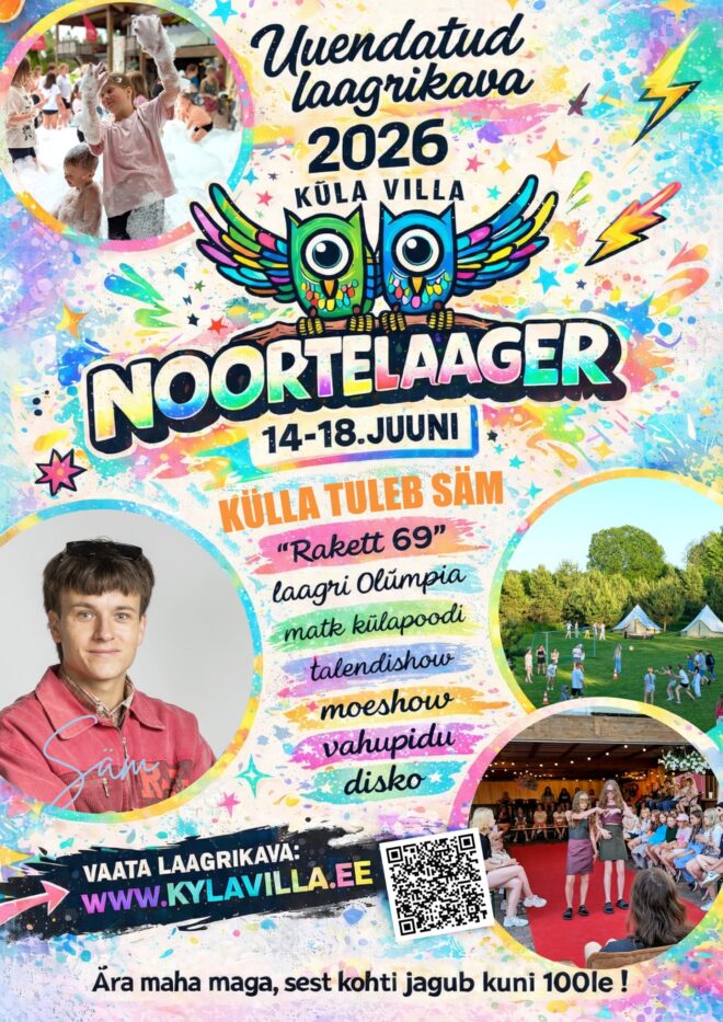 Küla Villa noortelaager koos sisulooja Sämiga 2026