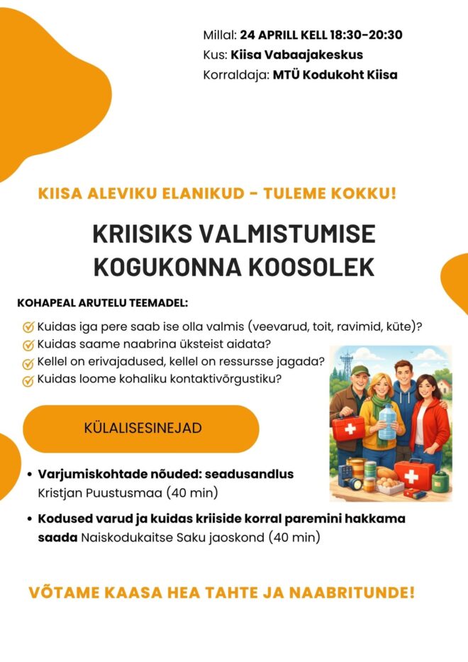 Kriisiks valmistumise KOGUKONNA KOOSOLEK