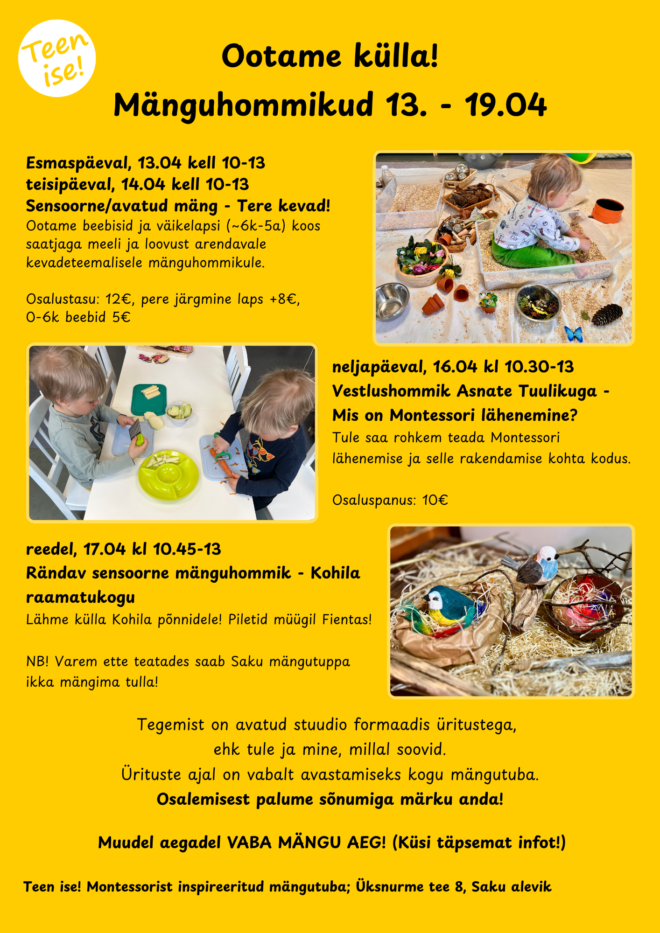 Mänguhommikud 14.-19.04