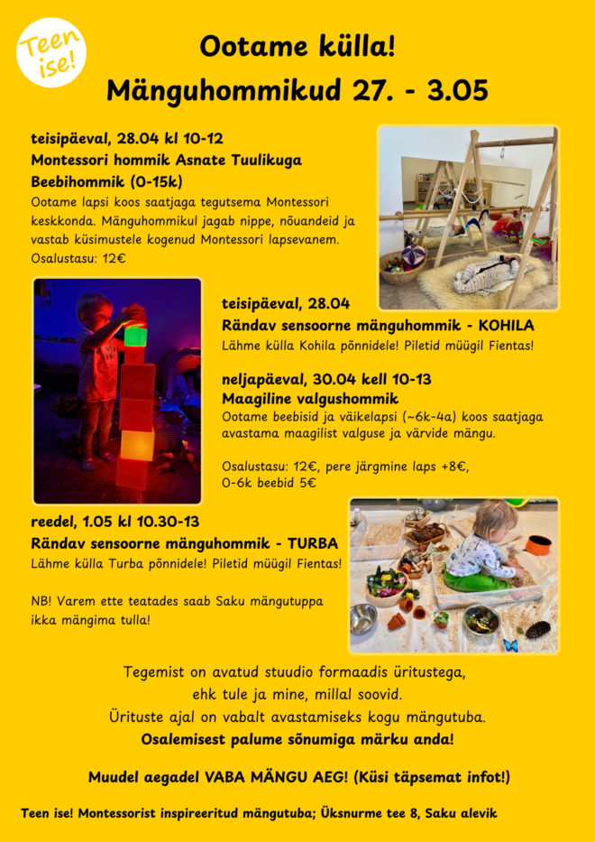 Mänguhommikud 27.04-3.05