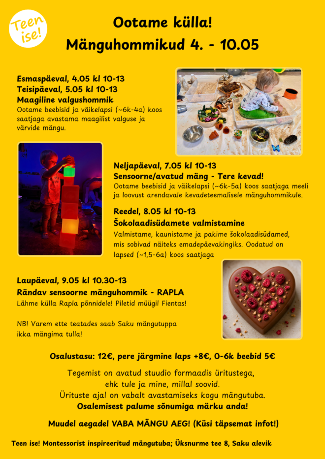 Mänguhommikud 4.-10.05