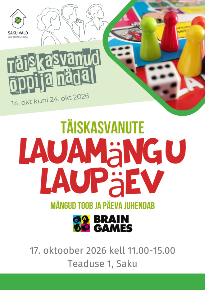 Täiskasvanute lauamängu laupäev