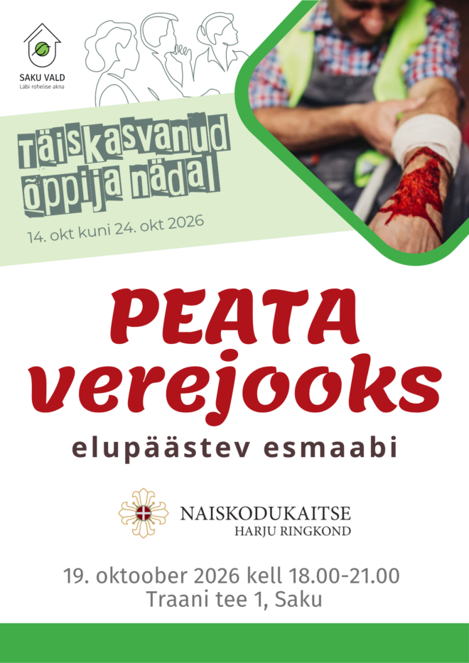 Õppeõhtu „Peata verejooks“ – elupäästev esmaabi