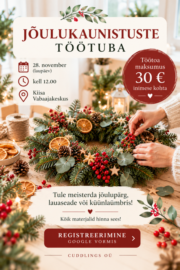Jõulukaunistuste töötuba Kiisal