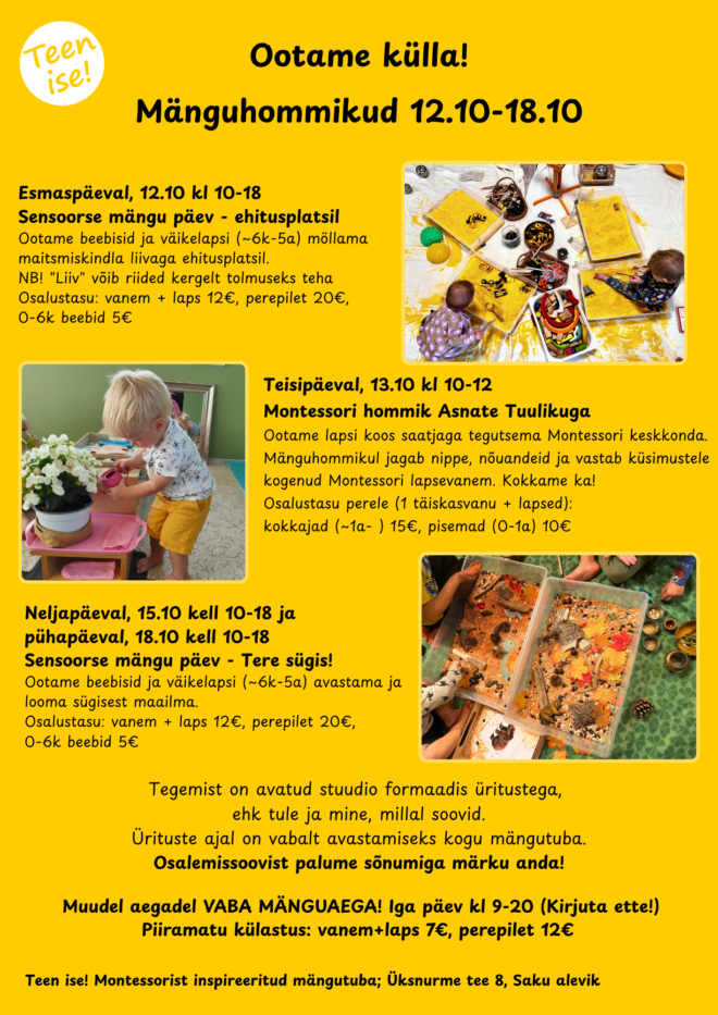 Mänguhommikud 12.10-18.10