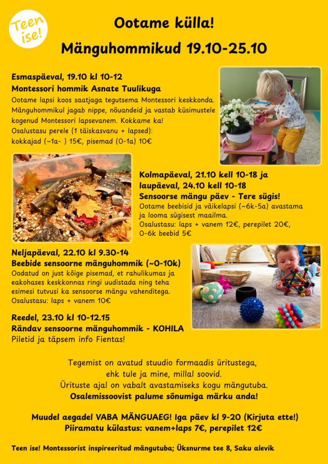 Mänguhommikud 19.10-25.10