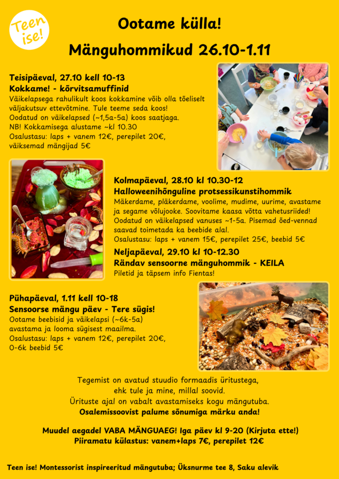Mänguhommikud 26.10-1.11