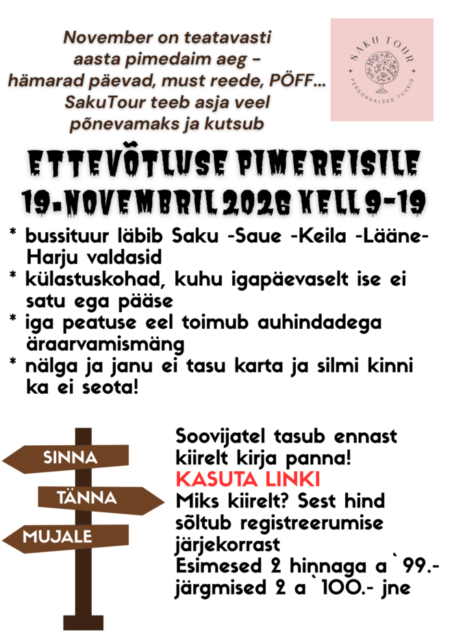 Ettevõtluse pimereis- lase end üllatada!